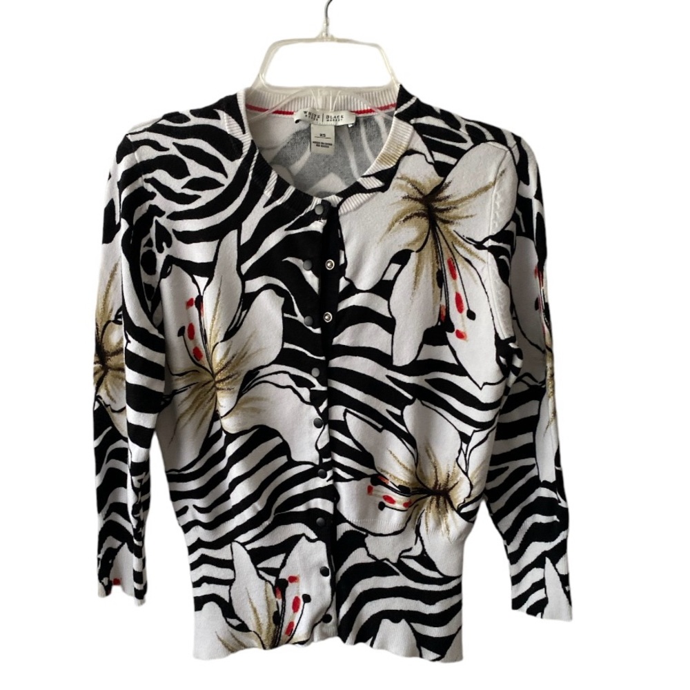 WHBM XS floral cardigan